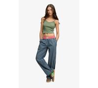 Superdry Mini Check Cotton Pants Bleu M Femme