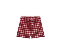 Superdry Burgundy Red Check Cotton Elastic Shorts Burgundy Red Check EU 44 (UK 16)