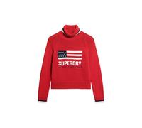 Superdry Americana Knit High Neck Sweater Rouge 2XS Femme