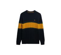 Pull rayÃ© en maille de coton torsadÃ©e Superdry Bleu 2XL