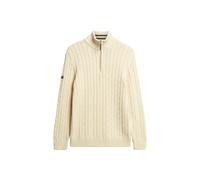 Superdry Cotton Classic Cable Half Zip Sweater Beige L Homme