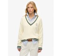 Superdry & Co Pull-over 'Cricket Club Jumper' vert / blanc cassé, Taille XL