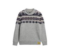 Superdry & Co Pull-over 'FAIRISLE' bleu nuit / gris chiné / vert foncé / blanc, Taille XXL