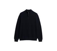 Pull texturé en coton à col camionneur Superdry Bleu 2XL