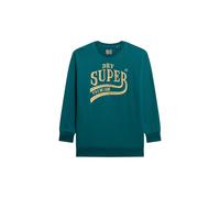 Superdry Luxe Metallic Logo Long Sleeve Midi Dress Vert S-M Femme