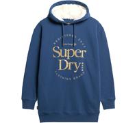 Superdry Luxe Metallic Logo Long Sleeve Short Dress Bleu S-M Femme