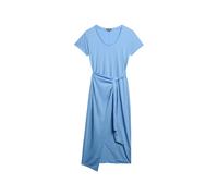 Superdry Slub Wrap Short Sleeve Dress Bleu XL Femme