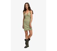 Superdry Stripe Rib Jersey Sleeveless Short Dress Vert S Femme