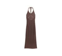 Superdry Crochet Halter Sleeveless Long Dress Marron L Femme