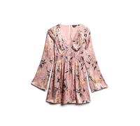 Superdry W8011795a Long Sleeve Short Dress Rose XS Femme
