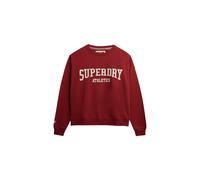 Superdry Athletic Essential Relaxed Applique Crew Sweatshirt Rouge L Femme