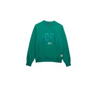 Superdry Varsity Satin Applique Crew Sweatshirt Vert S Femme