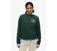 Superdry & Co Sweat-shirt 'Lo-fi Outdoor' vert foncé / blanc, Taille S