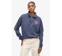 Superdry Neon Collared Half Zip Sweater Bleu S Femme