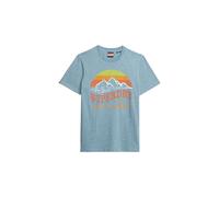 Superdry & Co T-Shirt bleu chiné / jaune / orange / blanc cassé, Taille M