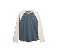 Superdry Essential Logo Baseball Long Sleeve T-shirt Bleu 2XL Homme