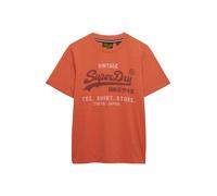 Superdry & Co T-Shirt 'Heritage' homard / rouge foncé / blanc, Taille L