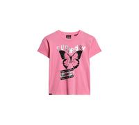 Superdry Indigo Workwear Cap Lo-fi Rock Graphic Fitted Short Sleeve T-shirt Rose S Femme