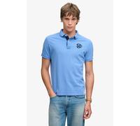 Superdry Pique Monogram Short Sleeve Polo Bleu S Homme