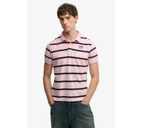 Superdry Vintage Stripe Jersey Short Sleeve Polo Rose 2XL Homme