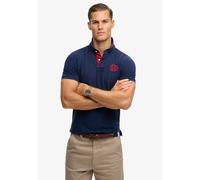 Superdry Pique Monogram Short Sleeve Polo Bleu L Homme