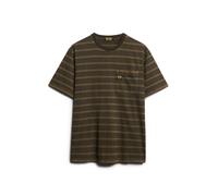 Superdry Textured Stripe Pocket Short Sleeve T-shirt Vert,Marron L Homme