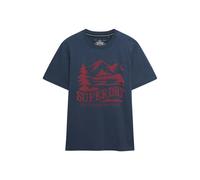 Superdry & Co T-Shirt 'Retro Outdoor' bleu marine / lie de vin, Taille L