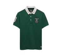Superdry Vintage Pique Rugby Short Sleeve Polo Vert M Homme