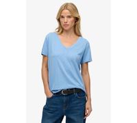 Superdry Studios Slub Embroidered Vee Short Sleeve T-shirt Bleu XS Femme