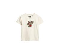 Superdry & Co T-shirt 'Tattoo' vert clair / rose ancienne / rouge / blanc naturel, Taille M