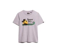 Superdry Tee Shirt Outdoor Stripe Relaxed 2bf Parma Violet Purple Marl M