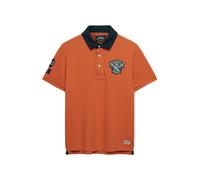 Superdry Vintage Pique Rugby Short Sleeve Polo Orange 2XL Homme
