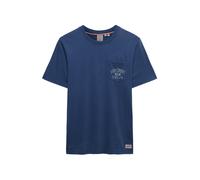 Superdry & Co T-Shirt 'Vintage Prep' beige / bleu, Taille S