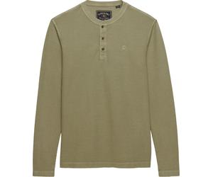Superdry & Co Waffle Henley Chemise à manches longues, Kaki clair, Taille 2XL
