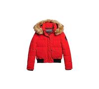 Superdry COAT EVEREST HOODED PUFFER BOMBER High Risk Red 14 FEMME, Rouge (high risk red), 42