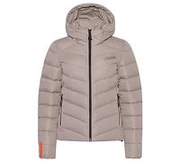 Superdry COAT HOODED MICROFIBRE PADDED JKT Winter Stone Grey 8 Femme, Gris pierre d'hiver, 36