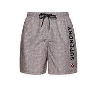 Superdry Code APPLQUE 19INCH Swim Short Bain W2, Gris argenté, S Homme