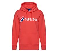 Superdry Code SL Applique OS Hood Sweat à Capuche, Corail, M Femme