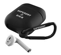 Superdry Coque pour Airpod - Compatible avec Chargeur Bluetooth sans Fil - Étanche - en Silicone - pour écouteurs sans Fil - Noir