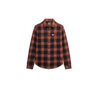 Superdry Cotton Shirt, Bleu Marine (Work Check Navy), L Homme