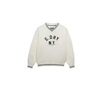 Superdry Country Club Sweat-shirt à col en V pour femme avec application Crème 40