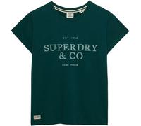Superdry Dark Green Luxe Casual Relaxed Fit T-Shirt