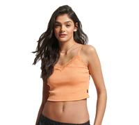DÃ©bardeur cÃŽtelÃ© liserÃ© dentelle femme Superdry Orange S/M