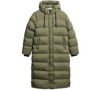 Superdry Dusty Olive Green Grid Rip-Stop Longline Puffer Coat
