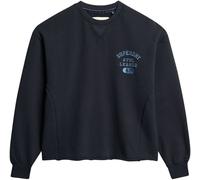 Superdry Eclipse Navy Eclipse Navy Athletic Loose Crop Crew 100% Cotton Sweatshirt