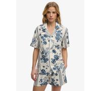 Superdry Ecru/Blue Beach Printed Short Sleeves Shirt Ecru/Blue EU 34 (UK 6)
