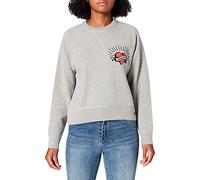 Superdry EMB Organic Cotton Crew Sweat-Pullover, Athletic Grey Marl, L Femme