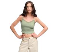 Superdry Essential Lace Trim Crop Cami Sleeveless Top S