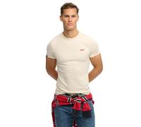 Superdry Essential Logo EMB Tee T-Shirt, Birch/Red, XXL Men's