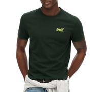 Superdry T-shirt Essential - Logo brodé, manches courtes - Vert foncé Taille M